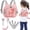 Baby Pink/Deer, variant on Toddler Harness & Leash + Anti-Lost Wrist Link; Cute Deer-Themed Harness & Leash; Foldable Toddler Walking Harness with Breathable Pocket and Wrist Link Safety Tether.