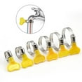 thumbnail image 5 of 5 Pcs 22-32mm Adjustable Yellow Plastic Handle Hand Wriggle Hose Clamps Pipe Clip, 5 of 6