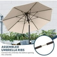 thumbnail image 4 of 10FT Patio Umbrella with Push Button Tilt and Crank, Outdoor Market Umbrella with 8 Fiberglass Ribs, UV Protection Table Umbrella for Pool,Backyard,Garden,Deck,Beige, 4 of 16