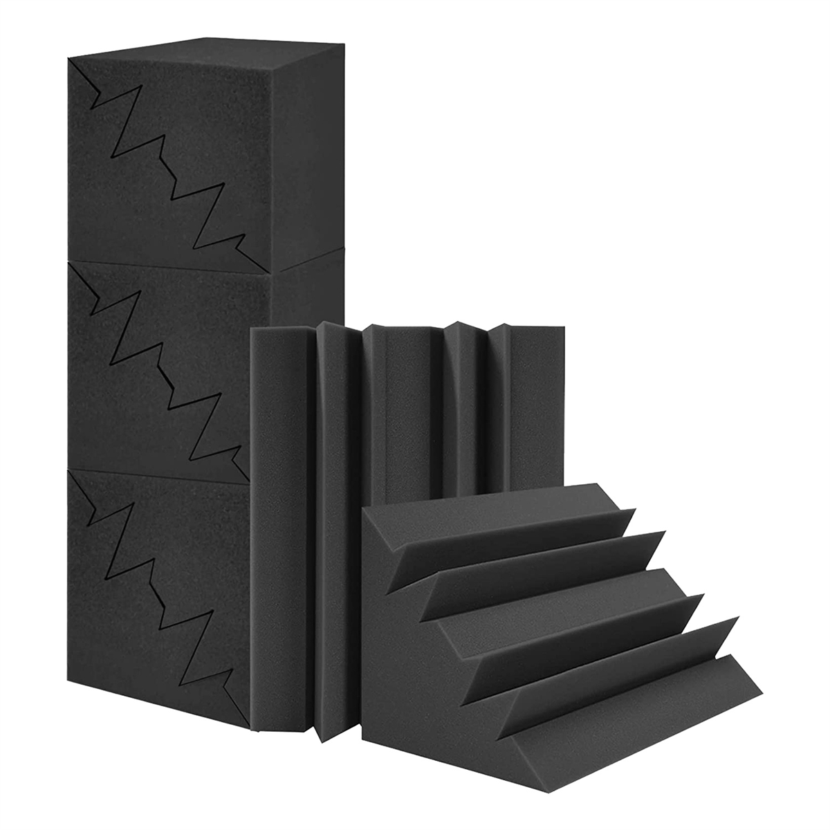 12 Pack Acoustic Foam 12 X 7 X 7Inch Sound Absorbing Foam,High Density