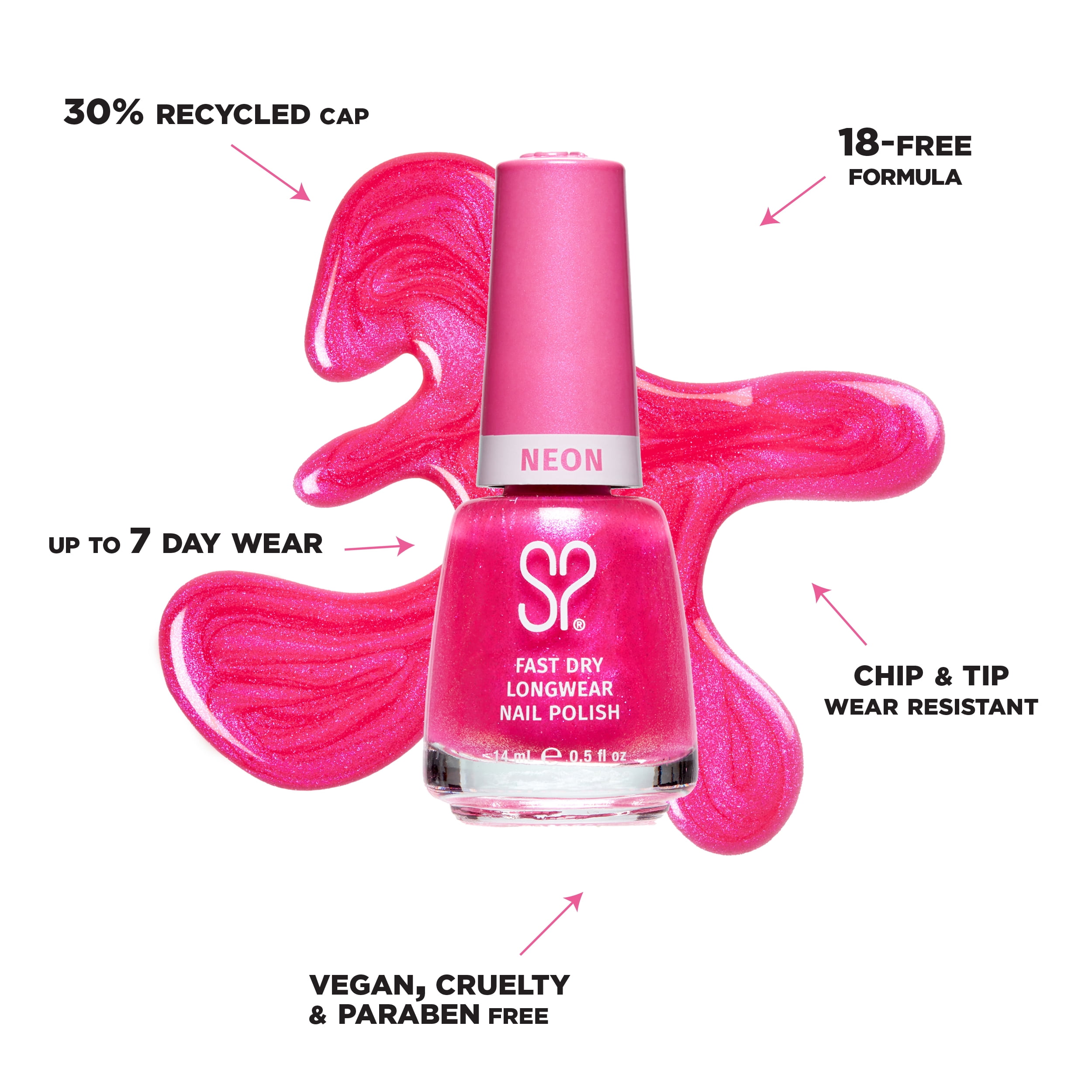 Salon Perfect Neon Nail Polish, 453 Rave Blush, 0.5 fl oz