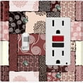 thumbnail image 1 of Metal Light Switch Plate Cover Safari African Tribal Art Pattern Pink Burgundy SFR013, 1 of 13