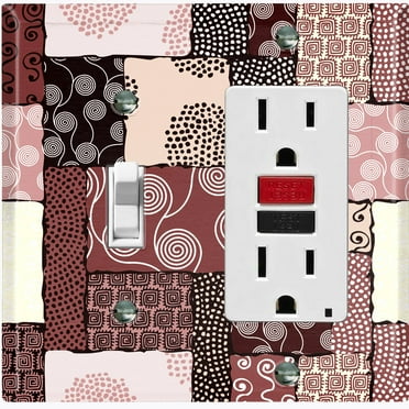 Metal Light Switch Plate Cover Safari African Tribal Art Pattern Pink Burgundy SFR013