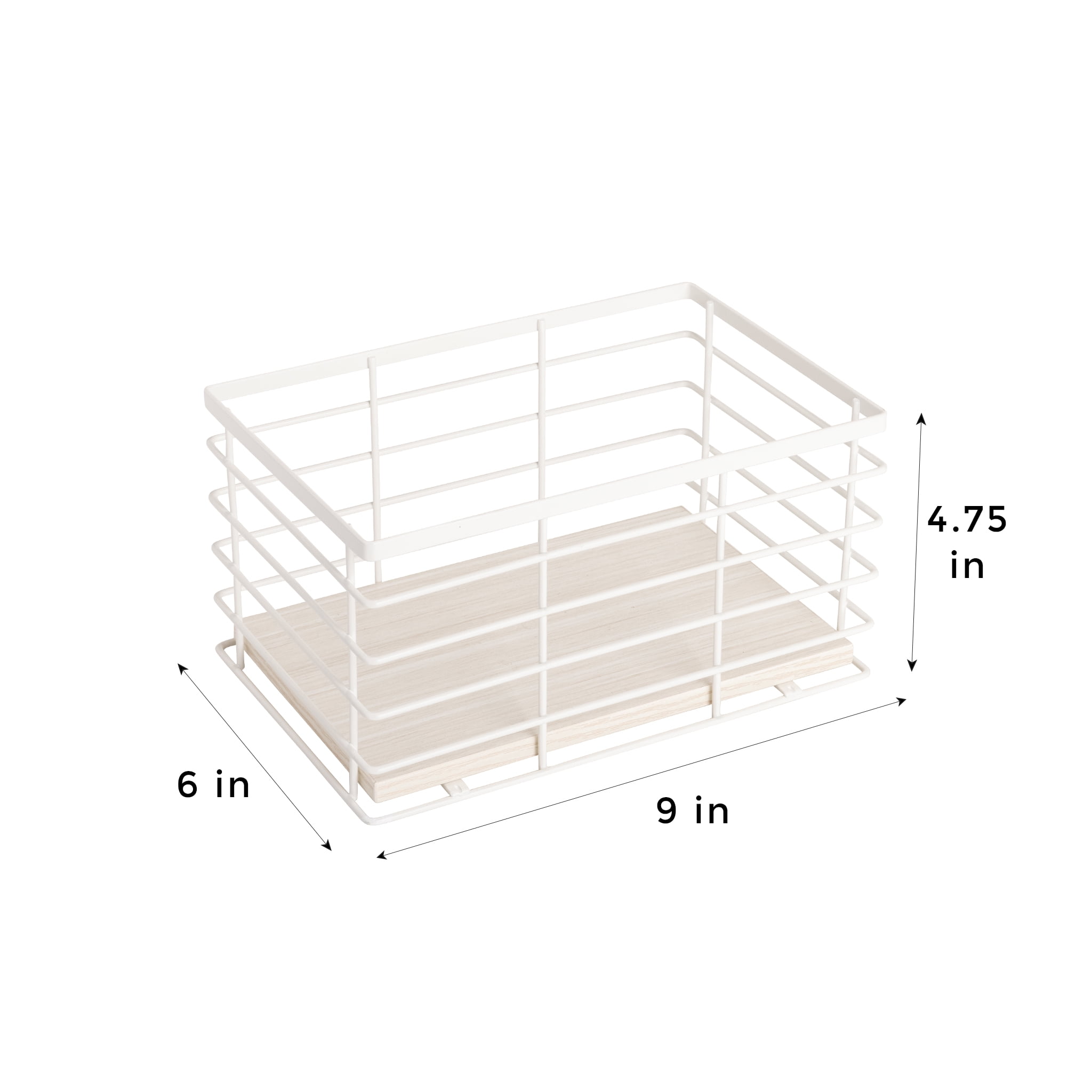 Smart Design Kitchen Caddy with Premium Wood Accents - 2 Pack- White