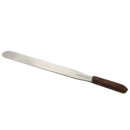 Stainless Steel Lab Spatula with Wooden Handle, 12" Blade, 1.75" Blade Width, 17.25" Total Length