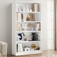 thumbnail image 2 of MAYEERTY 5-Shelf Wood Bookcase, 60" Tall, for Bedroom, White, 2 of 8