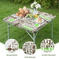 thumbnail image 4 of Green Brown Football Words Pattern Square Fitted Tablecloth with Elastic Edge,Square Table Cover,Washable Elastic Table Cover for Home Kitchen Party Decor 34"x34", 4 of 6