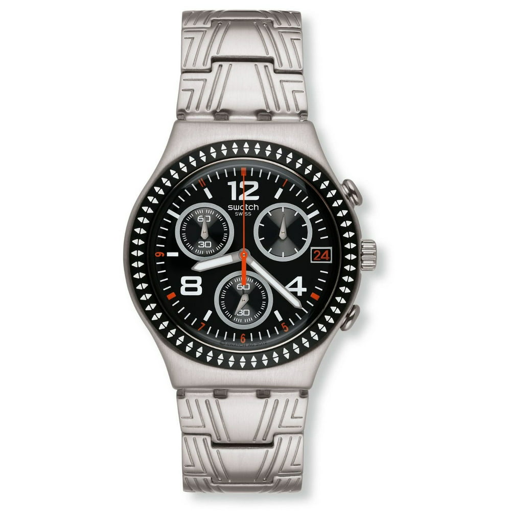 Swatch - Swatch Irony Offset Black Dial Chronograph Stainless Steel