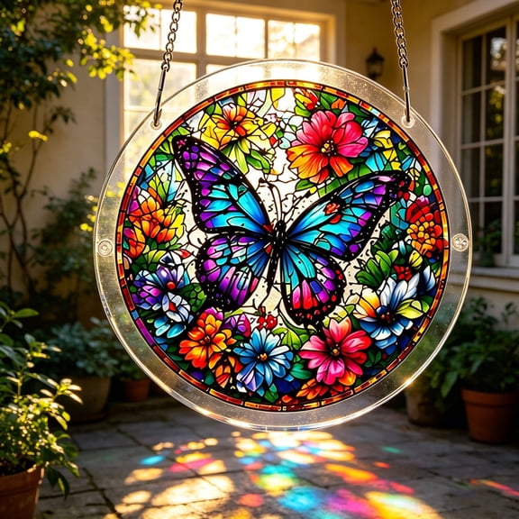 PLPPYFS Aesthetic Acrylic Puzzle for Adult, Acrylic Puzzle Suncatcher Window Hanging Ornament, 7.4" Sun Catcher Acrylic Puzzles, Stained Glass Style DIY Puzzle, Unique Irregular Pieces for Home Decor