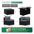 thumbnail image 2 of Clouddwell 8-Piece Patio Furniture Set With Fire Table On Sale, Black Rattan Wicker Outdoor Sectional Sofa Couch with Table Patio Conversation Set for Lawn& Backyard, Gray, 2 of 7