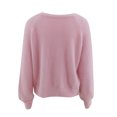 thumbnail image 4 of Fesfesfes Ladies Loose Sweater V-neck Solid Color Button Pullover Tops Women Fall Sweater Outer Sweaters or, 4 of 7