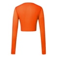 thumbnail image 4 of Corset Top Going Out Outfits for Women Women's Long Sleeve Lace Mesh Crop Top Sexy Corset Slim Fit Square Neck Solid Color Top, 4 of 8