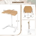 thumbnail image 2 of Costway Bureau Debout Mobile Pliable, Bureau pour Ordinateur Portable Roulant avec Plateau Inclinable à 90°, Hauteur Réglable, Bureau Assis-Debout avec Roulettes, 2 of 10