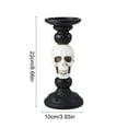 thumbnail image 3 of Cheapark Skull Ornament Pillar Candle Holder Halloween Decoration Indoor Resin Wax Candelabra For Tabletop Gothic Centerpiece, 3 of 6