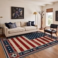 thumbnail image 4 of GENIMO 2'x7' Runner Rug, Washable Rug Non Slip Soft Vintage Americana Soccer Field Hallway Runner for Kitchen Entryway Laundry Room, Vintage Americana, 4 of 8