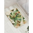 thumbnail image 3 of Ambesonne Monstera Bath Mat, Nature Boho Scandinavian, 30.2" x 20", Fern Green Sepia and Cocoa, 3 of 3