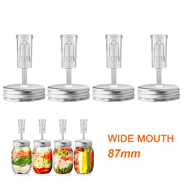 Juego de tapas de fermentación de 4 piezas para tarros Mason, herramienta de bricolaje multifuncional para hacer kimchi saludable, chucrut y encurtidos