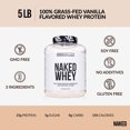 thumbnail image 3 of NAKED Whey Vanilla Protein - All Natural Grass Fed Whey Protein Powder + Vanilla + Coconut Sugar- 5Lb Bulk, GMO-Free, Soy Free, Gluten Free. Aid Muscle Recovery - 61 Servings, 3 of 9
