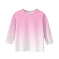 thumbnail image 2 of TQWQT Fall 3/4 Sleeve Shirts for Girls Size 11-12 Graphic Gradient Tween Girls Clothes Kids Crew Neck Cute Tee Shirts Trendy Fall Outfits, 2 of 4