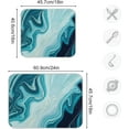 thumbnail image 3 of GZHJMY Blue Abstract Marble Dish Drying Mat for Kitchen Counter,Super Quick Absorbent Composite Sponge Dish Drying Pad,Heat Resistant Non-Slip Rack Tableware Mat (18x24Inch)for Dishes Coffee Machine, 3 of 7