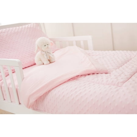 American Baby Company Heavenly Soft Minky Dot Chenille Toddler Bedding Set, Pink, 4 Piece, for Boys and Girls