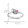 thumbnail image 2 of Solid 14k White Gold 3mm Pink Sapphire Diamond Engagement Ring Size 9, 2 of 3