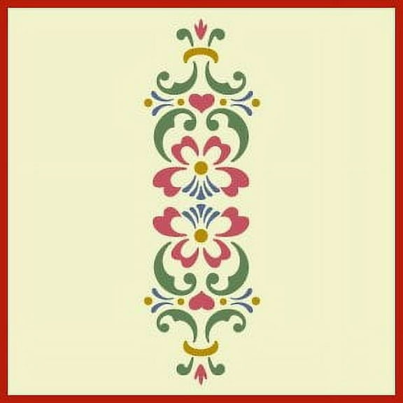 Rosemaling Pattern 6 Stencil - Rose Scandinavian Decorative Mylar- The Artful Stencil