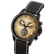 Bauhaus Aviation Flyback Chronograph Leather Strap Brown Dial Quartz 28885 100M Men's Watch