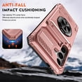 thumbnail image 4 of For Samsung Galaxy S23 Plus 5G Phone Case with Finger Ring Holder Kickstand, Card Slots，Heavy Duty Shockproof Rugged Protective Working with Magnetic Car Phone Mount,Rose Gold,For Galaxy S23 Plus 5G, 4 of 7