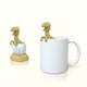 thumbnail image 1 of Juego de té de hierbas reutilizable de silicona con infusor de té de dinosaurio (amarillo), 1 of 4