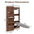 thumbnail image 2 of Advwin Wall Mounted Ironing Board Cabinet with Folding Ironing Table & Storage Shelves, Space-Saving Ironing Station for Laundry Room & Bedroom, Walnut, 2 of 9