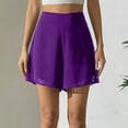 thumbnail image 5 of Chiffon Shorts for Women Bermuda Short Pants 7 Inch Inseam Baggy High Waisted Shorts Summer Cropped Boho Wide Leg Bottoms Purple 2XL, 5 of 5