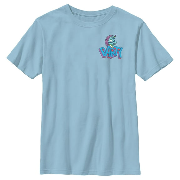 Boy's Fortnite Rainbow Smash Party Graphic Tee Light Blue X Large
