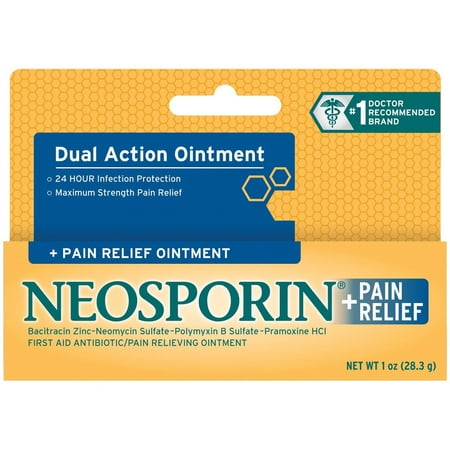 24 PACKS : Neosporin First Aid Antibiotic Ointment Maximum Strength Pain Relief, (Best Over The Counter Antibiotic)