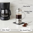 thumbnail image 4 of 1 Piece 12 Ounce Mini French Press Coffee Tea Maker Glass Stainless Steel Portable Brewer, 4 of 5