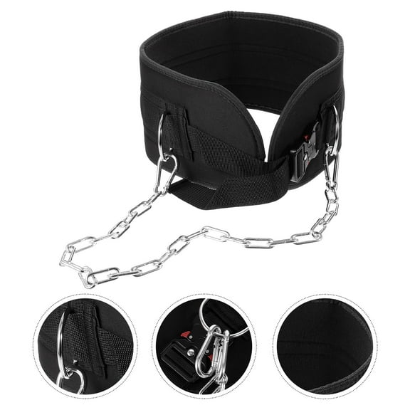 GOOHOCHY Fitness Dipping Belt with Chain for Weightlifting Pull-up Belt Weight Dip Belt