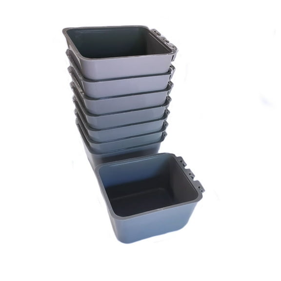 RAParts 8-pk Gray Cage Cups 1 Pint / 16 fl oz Hanging Feed & Water Cups for Chicken Poultry