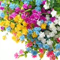 thumbnail image 4 of 10 Bundles Artificial Flowers Outdoor, UV Resistant Faux Artificial Plants Shrubs Plastic Flower Bulk for Hanging Planter Porch Window Home Wedding Fall Summer Decor (Orange), 4 of 5