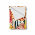 thumbnail image 2 of Tulip Soft Flannel Fleece Throw Blanket, Exquisite Flourishing Garden Vivid Colored Endless Petals Eco Illustration, Cozy Plush for Indoor and Outdoor Use, 70" x 90", Orange, by Ambesonne, 2 of 6
