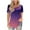 Hot Pink, variant on Summmer Inleife Women's Round Neck Short Sleeve Gradient Printing Blouses Casual Summer Tops Tee