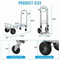 thumbnail image 3 of Aluminum Folding Hand Truck Heavy Duty Carrying, Industrial Collapsible Cart, 3 of 7