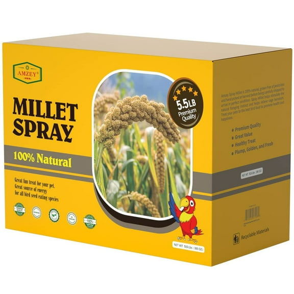 Amzey 5.5 LB Natural Golden Spray Millet, Treat for Pet Birds