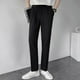 thumbnail image 4 of Pantalones de traje elásticos de negocios para hombre, rectos, holgados, de sastrería social, drapeados, de verano, negros, 9, recortados, fluidos, elásticos, 2024, 4 of 5