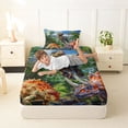 thumbnail image 4 of Metsweet Dinosaur T-Rex Twin Sheets 3pcs, Prehistoric Jungle Bedding,1 Fitted Sheet, 1 Flat Sheet and 1 Pillowcase, 4 of 5