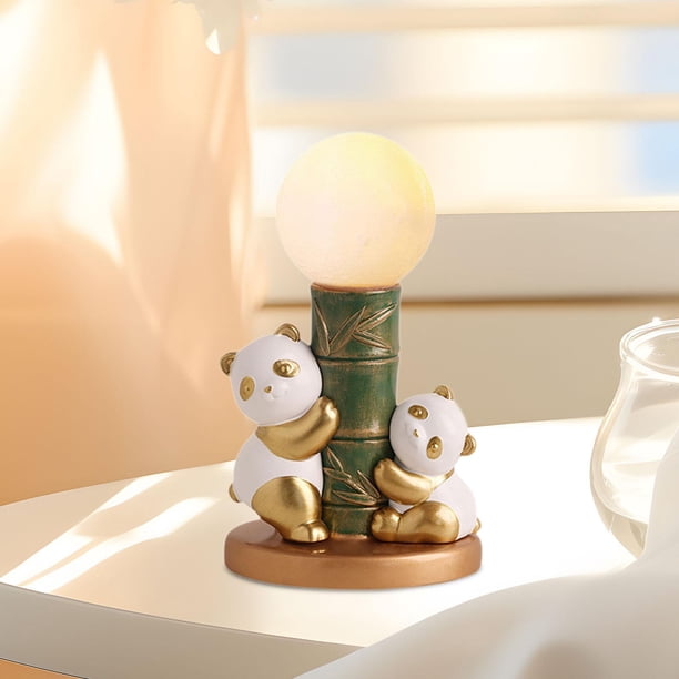 Lámpara de noche de animales regulable con luz nocturna de Panda para estantes, oficina y balcón Panda dorado