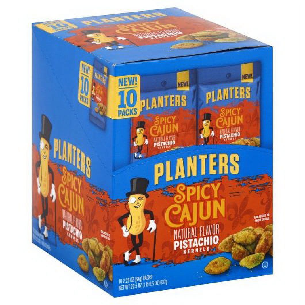 (Price/Case)Planters Spicy Cajun Pistachio, 2.25 Ounces, 10 per box, 3 per case