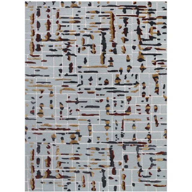 Amer Rug PRL107696 7 ft. 6 in. x 9 ft. 6 in. Perla 10 Hand-Tufted Area Rug - Sky Blue