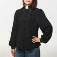 thumbnail image 4 of GRACEART Clergy Dress Shirt for Women Priest Shirts Long Sleeve Ministers Blouse With Flutter Sleeve, 4 of 8