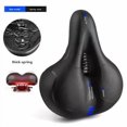 thumbnail image 1 of JCSp Universal Mountain Bike Saddle: Comfortable Soft Thickened Sponge & Premium Leather Cushion with Spring, Reflective Strips, Durable Construction - Black/Blue, One Size (R689 Spring Model), 1 of 6