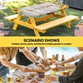 thumbnail image 6 of Sunflower Table Cloths for 3 Foot Rectangle Tables, Summer Botanical Elegant Floral Wooden Patio Waterproof Elastic Fitted Tablecloths, Washable Rectangular Table Cover for Camping, 6 of 8